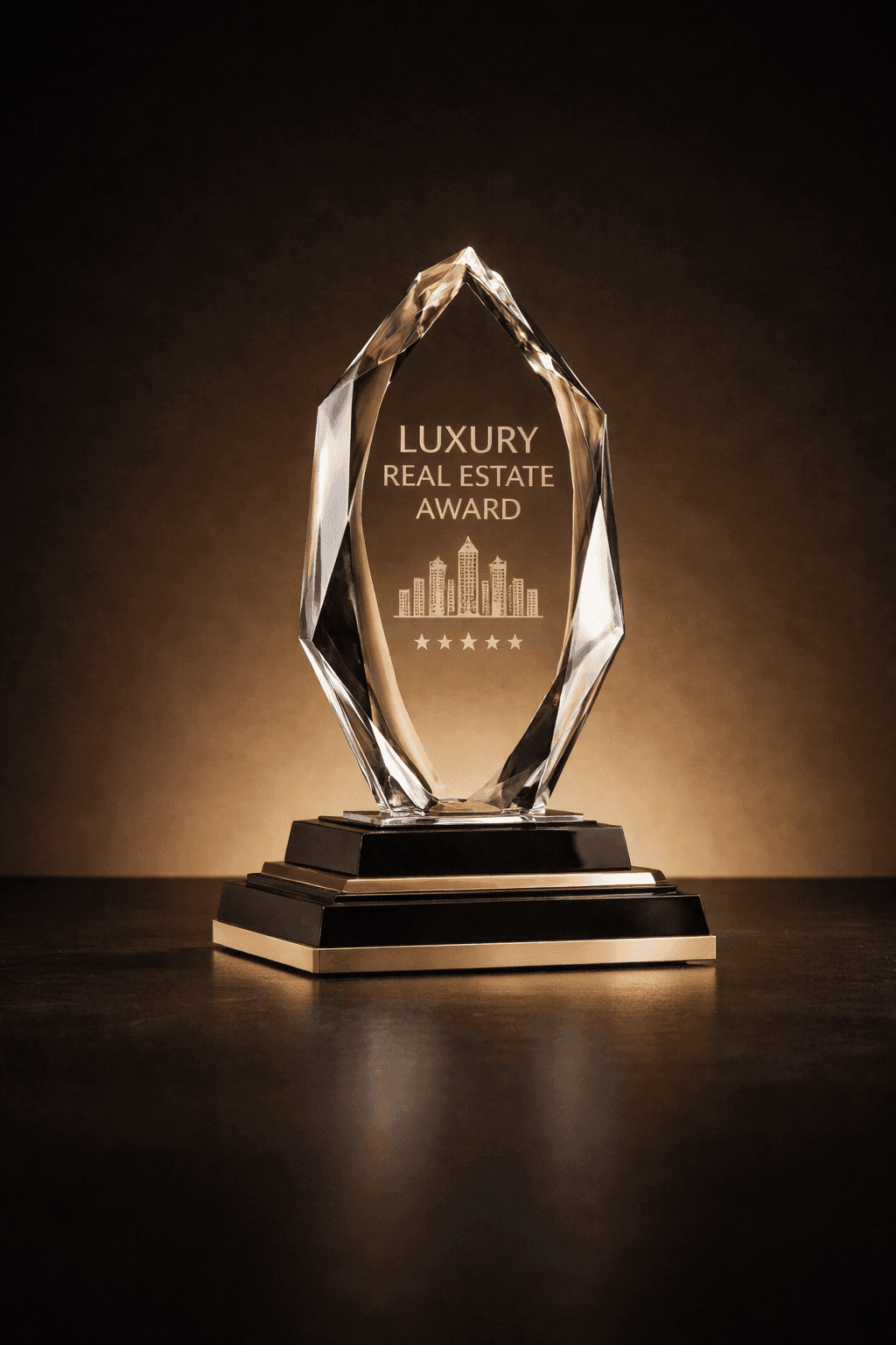 Crystal award trophy